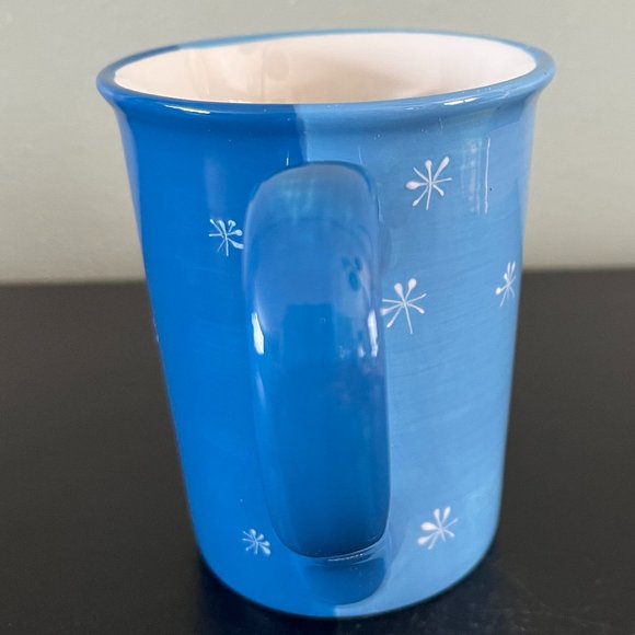 Sonoma Life Style Blue & White Snowman Coffee Mug Cup - Picture 2 of 8